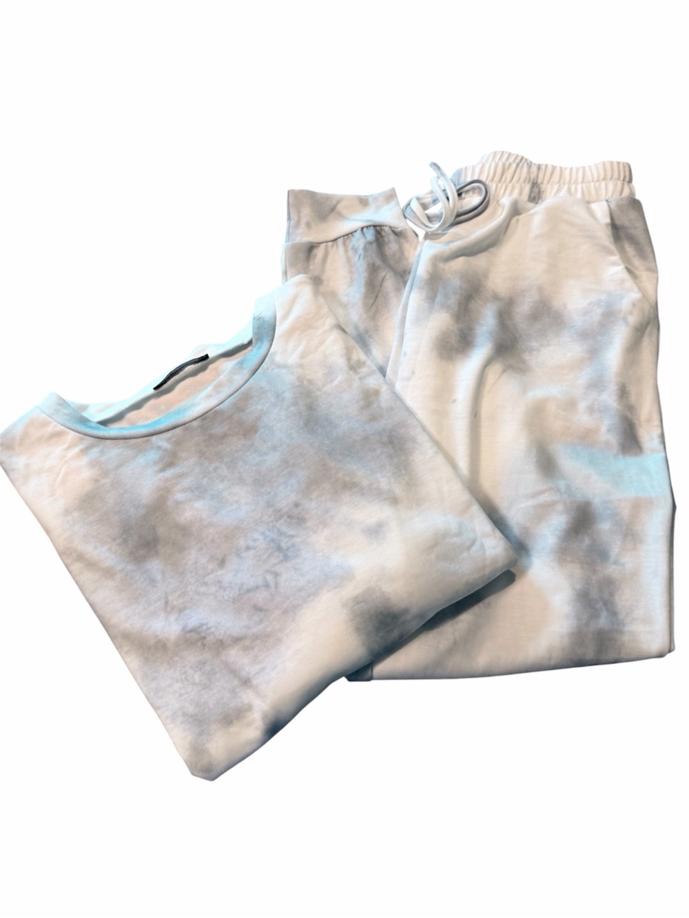 Tie-Dye Light Blue/White Loungewear 2 Piece Set